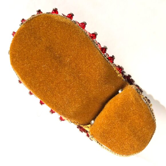 Vintage Push Pin Christmas Ornament Santa's Boot Handcrafted Red Sequins Beaded - Picture 12 of 14